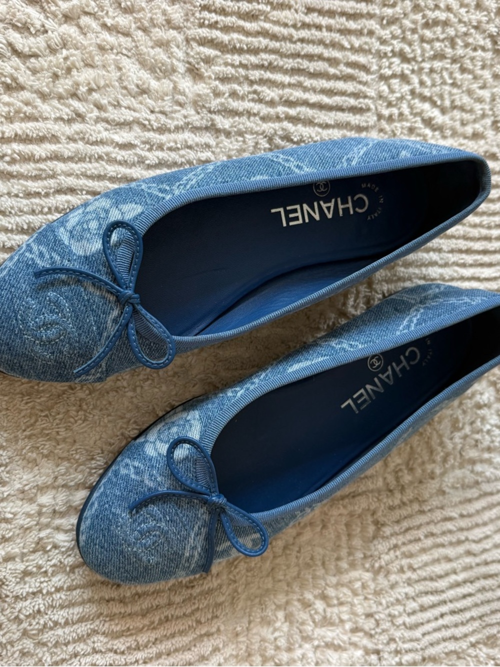Chanel Denim Ballet Flats Blue Size 36.5 - Picture 2 of 8